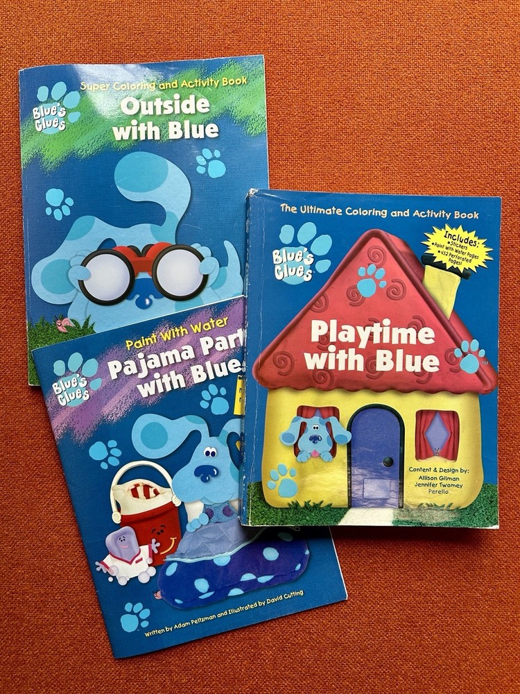 READ Lot Of 3 Vintage 2000s Blue’s Clues Coloring & Activity Books Stickers Used