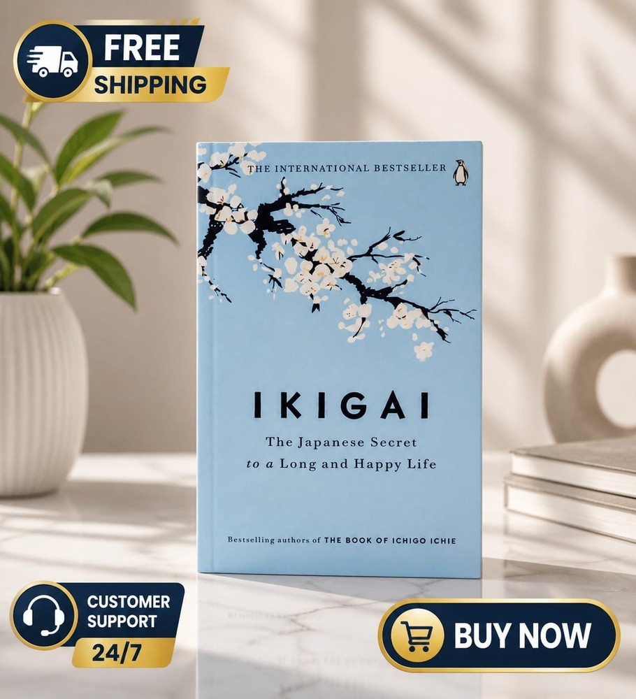 Ikigai Book Paperback English Self Help Life Purpose Happiness Guide