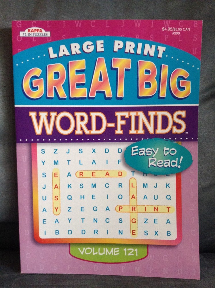 KAPPA LARGE PRINT GREAT BIG WORD-FINDS VOLUME 121 EASY TO READ 83 PAGES