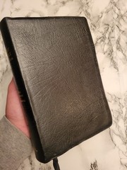 Vintage Holman Holy Bible Black French Morocco Leather Gold Red Letter Regal