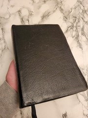 Vintage Holman Holy Bible Black French Morocco Leather Gold Red Letter Regal
