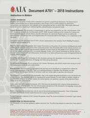 AIA Documents A701 – Only Inlcudes A701 – 2018 General Conditions