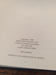 Simulations, Society For Computer Simulation. John Gardenier Vol. 16 Number 1