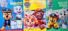 Paw Patrol Pre-K Workbook set of 3 – Alphabet, Colors & Shapes, Healthy Heroes