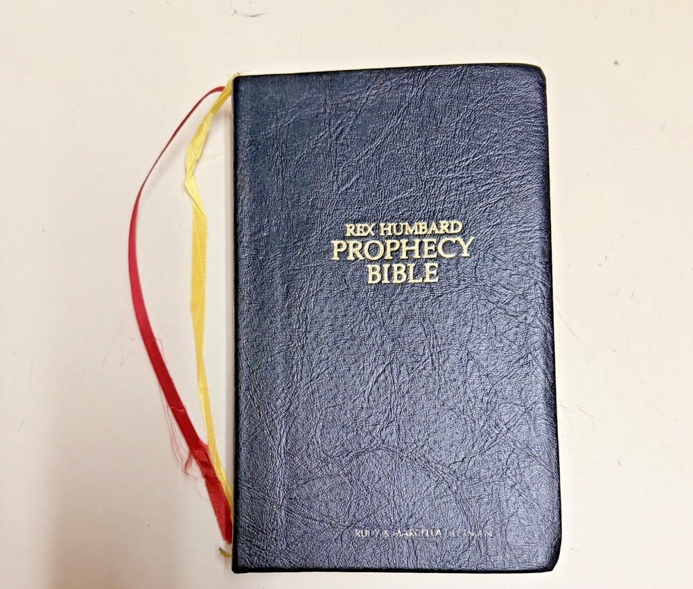 Rex Humbard Prophecy Bible Edition KJV Black Genuine Leather 1979