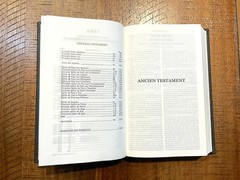 French Bible, La Sainte Bible – Segond 1910 Black Hardcover, Handheld Red Letter