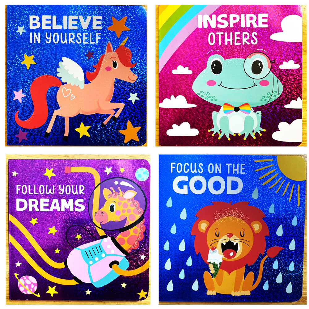 Believe, Focus, Follow, Inspire Sparkly Children’s Board Books YOUR CHOICE NEW!