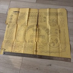 Rare Antique French Embroidery Pattern Sheet Cendrillon June 1858 Maison Sajou