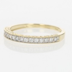 .19ctw Diamond Pavé Milgrain Scroll Wedding Band Ring 14k Yellow Gold Size 7.75