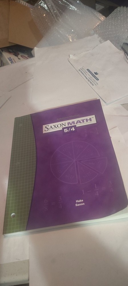 Saxon Math 5/4: Solutions Manual book 2004 Stephen Hake clean/unmarked