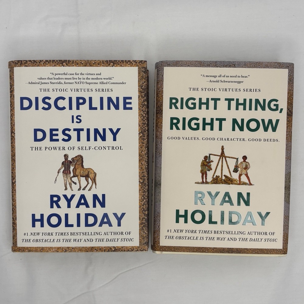 Ryan Holiday The Stoic Virtues Series 2 Book Collection Set Discipline Right