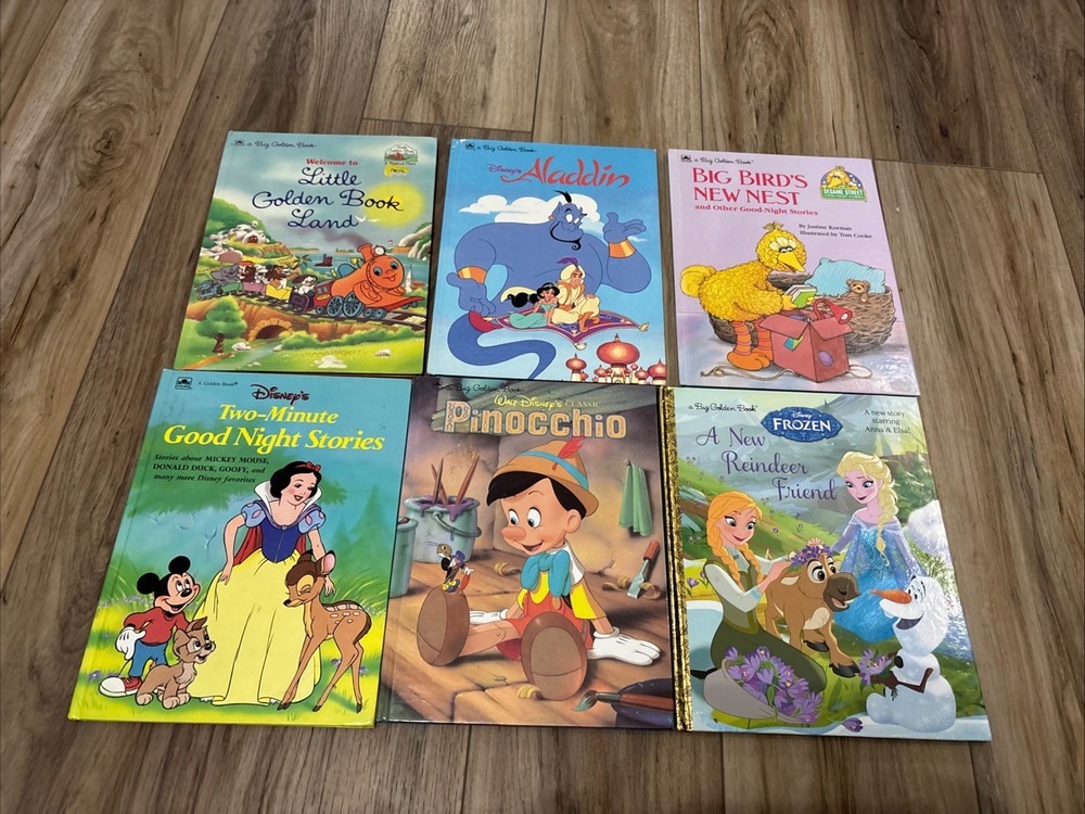 Lot Of 6 Vintage Disney Big Golden Books Various Titles 80s & 90s HC