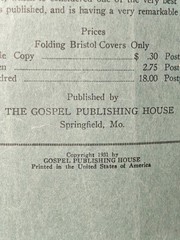 1931 Evangel Songs PB Hymnal by Gospel Publishing House Vintage Paperback