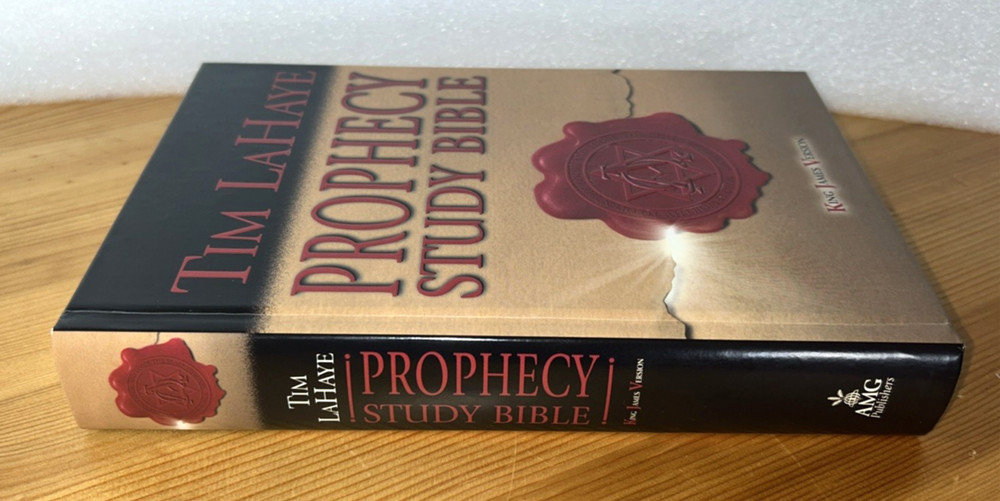 KJV Prophecy Study Bible Hardcover Tim LaHaye AMG Publishers Red Letter Like New