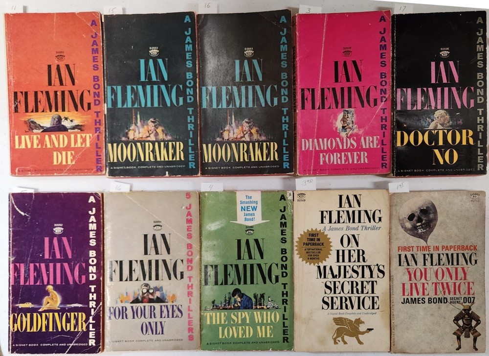 JAMES BOND • Ian Fleming • Vintage Signet Paperback Lot #3