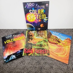 100 Facts Large Picture Book Lot 4 Miles Kelly Ages 7-11 Grades 1-5 Homeschool
