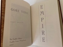 Empire by Gore Vidal (1987, HC) SIGNED 1st Franklin Library Edition SEALED