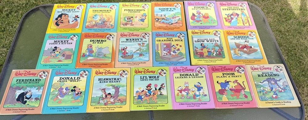 Walt Disney Fun To Read Library 19 Book Bundle Vintage Readers FULL Set