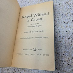 Rebel Without A Cause by Robert M. Lindner BC-32 Grove Press 1944