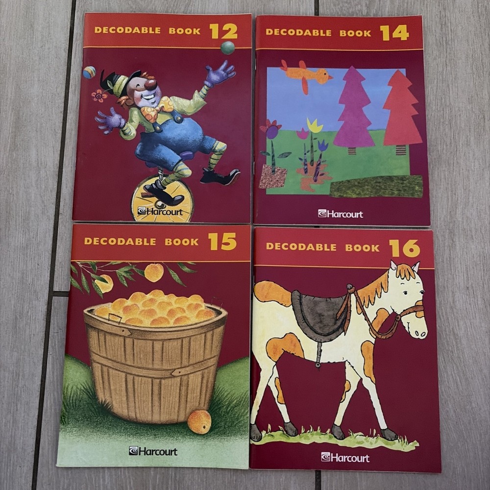 Harcourt Decodable Books Set 12 14 15 16 Early Reader Phonics Softcover Lot Read