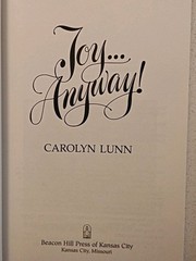 Signed Joy Anyway Carolyn Lunn 1992 PB First Printing Christian Devotional VG