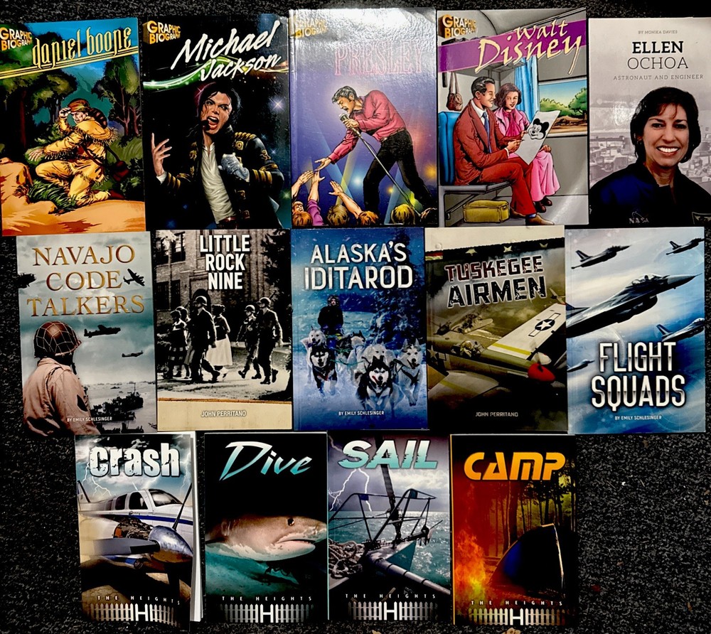 Mixed Lot Of 14 Saddleback Educational Publishing Graphic Biography, History LN