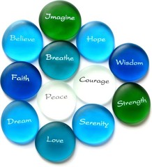 The Mermaid’s Message, Frosted Inspirational Sea Glass Stones, Assorted, Twelve