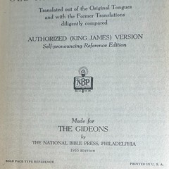 Holy Bible Gideons 1955 KJV King James National Bible Press Hardcover Chicago