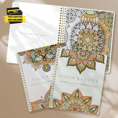 Beautiful Adult Coloring Book Set of 2 for Relaxation – Mandala Coloring Books w