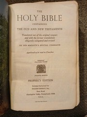 Holy Bible Prophecy Edition Crown Jewel Red Letter KJV Salem Kirban 1957 1971