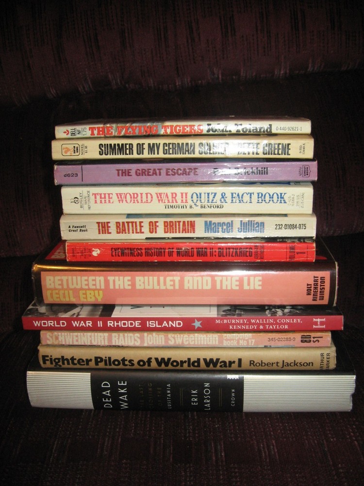 LOT OF 11 books WWII (9) and WWI (2) PB + HC MIX – SEE LIST! (GOOD CONDITION!)