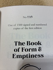 THE BOOK OF FORM & EMPTINESS by Ruth Ozeki- SIGNED & NUMBERED! Goldsboro 1st Ed!