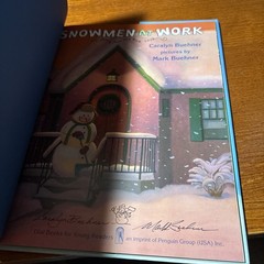 Snowmen at Work by Caralyn & Mark Buehner (2012, Hardcover) Double Signed!