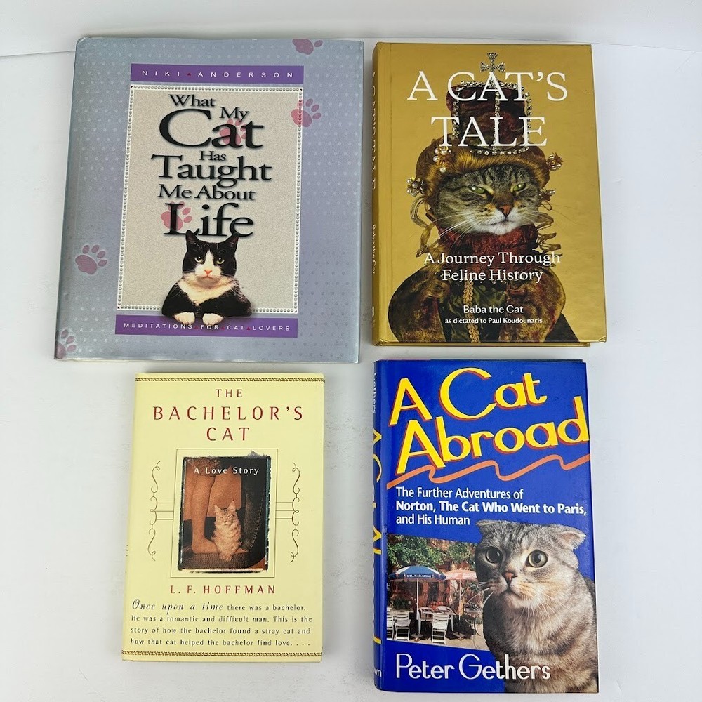 Lot of 4 Cat Books Multiple Titles/Authors Hardcover