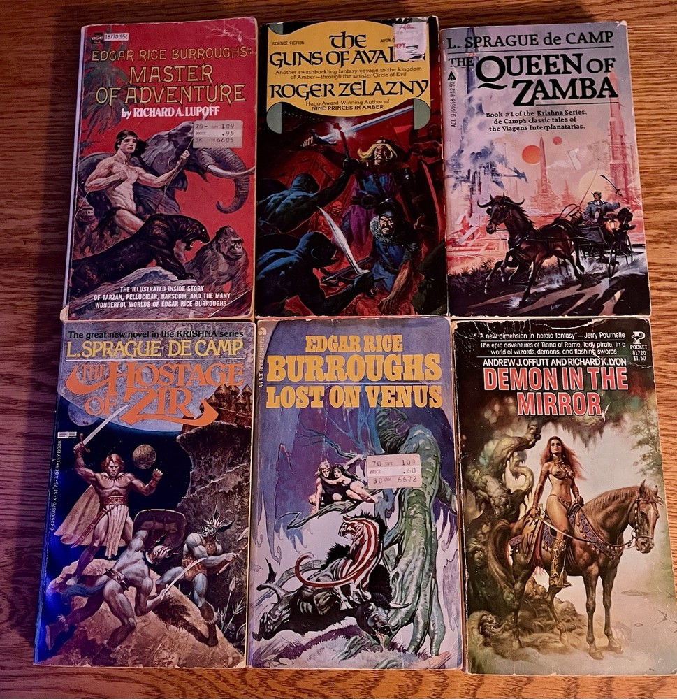 6 Book Lot Vintage Ya Sci Fi Sword And Sorcery DAW Dell Scholastic