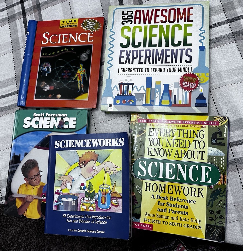 Science Experiments & Reference 5 book Lot Ages 9-12, grades 4-8