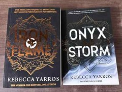 Onyx Storm(New) + Iron Flame(New) by Rebecca Yarros Paperback 2 books set…