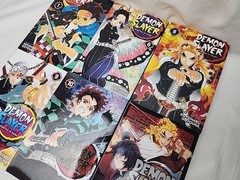 Demon Slayer Kimetsu No Yaiba Lot 6 Vol 1, 6, 8, 9, 10 & Water & Flame Eng Manga