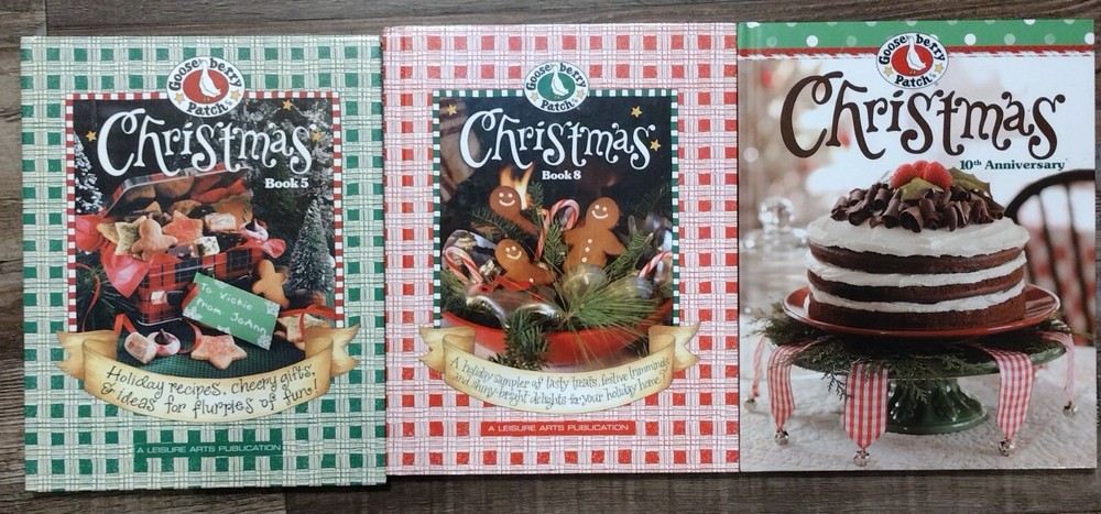 GOOSEBERRY PATCH CHRISTMAS COOKBOOKS 5, 8 and 10th anniversary LOT