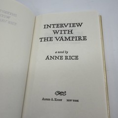 Vintage 1976 Interview With The Vampire Anne Rice First Book Club Edition HCDJ
