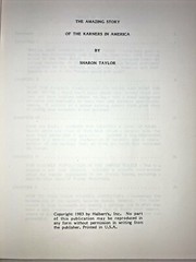 The Amazing Story of the Karners in America 1983 Sharon Taylor Genealogy 1st ED