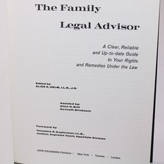 The Family Legal Advisor Hardcover Book Informative Law And Government VG Copy