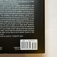Decide to Play Great Poker by Annie Duke & John Vorhaus (2011, Trade Paperback-A