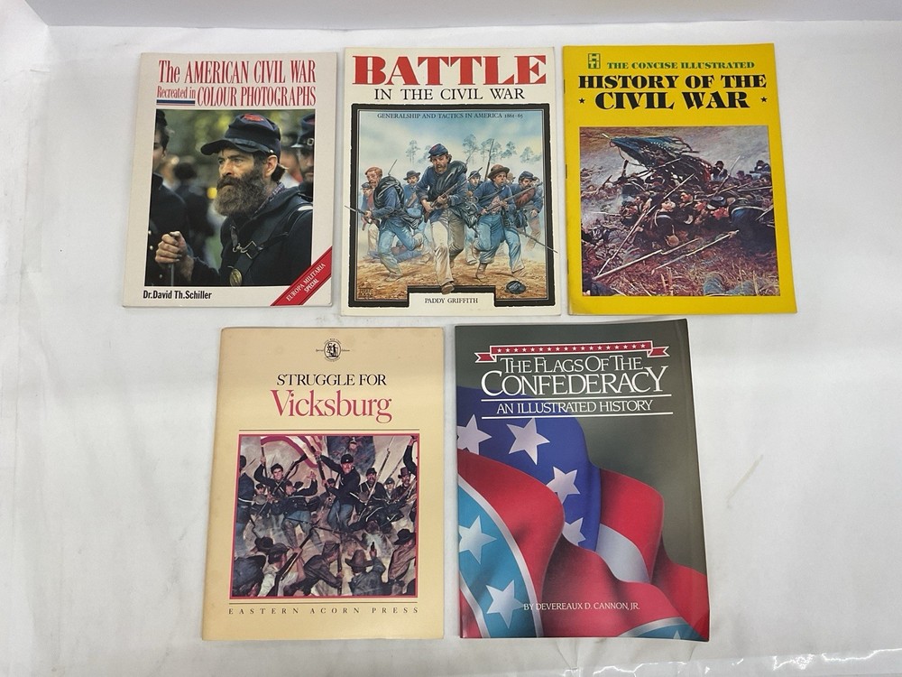 American Civil War Illustrated History Book Lot Of 5 Tactics Flags Vicksburg B09