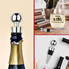 Book Lovers Gifts for Women, When I Think about Books I Touch My Shelf 16Oz Stem