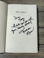 2018 My Days Hardcover Book Marion Ross Signed Autographed