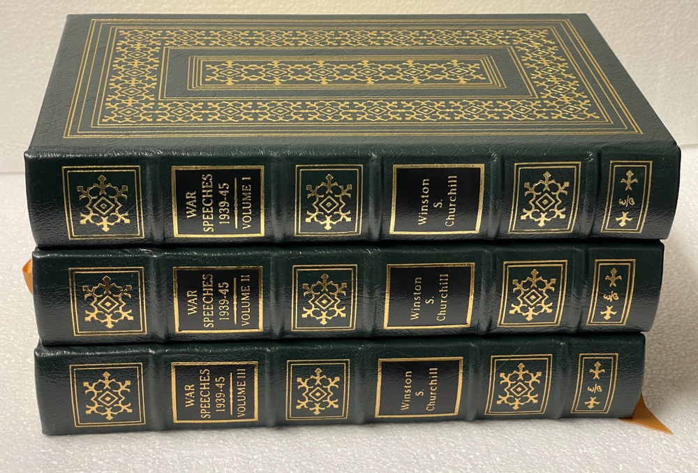 Easton Press Winston Churchill: War Speeches 1931-1945 Full Leather Fine 3 Vols