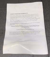 B9 VICTORIO VKP250 MANUAL RECIPE BOOK DELUXE FOOD STRAINER REPLACEMENT 12 PAGES