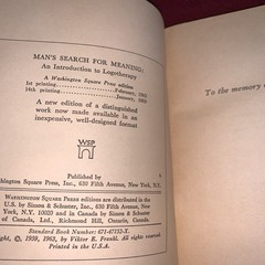 Man’s Search for Meaning Viktor E. Frankl 1969 WSP Psychology Self Help Book