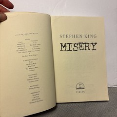 Misery by Stephen King 1987 Viking. Trade Paperback